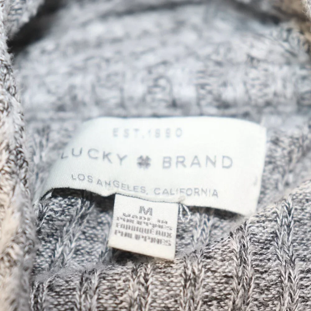 Lucky Brand Grey Cardigan Sweater Hoodie Lot Size Medium